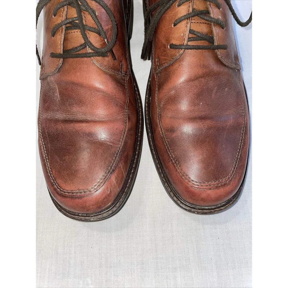 Ecco Dress Shoes Men’s Size 45 U.S. 11.5 M Brown Leather Oxfords Block Heels
